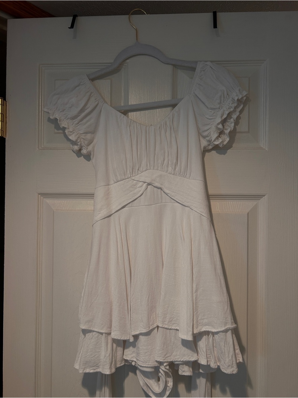 Altar'd State White Puff-Sleeve romper